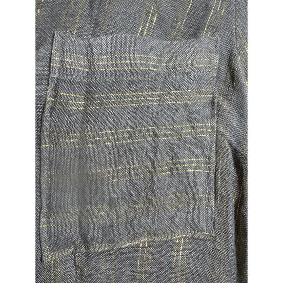 Akemi + Kin for Anthropologie Itzel Metallic Blouse Button Up Womens Size 2 - Picture 2 of 5